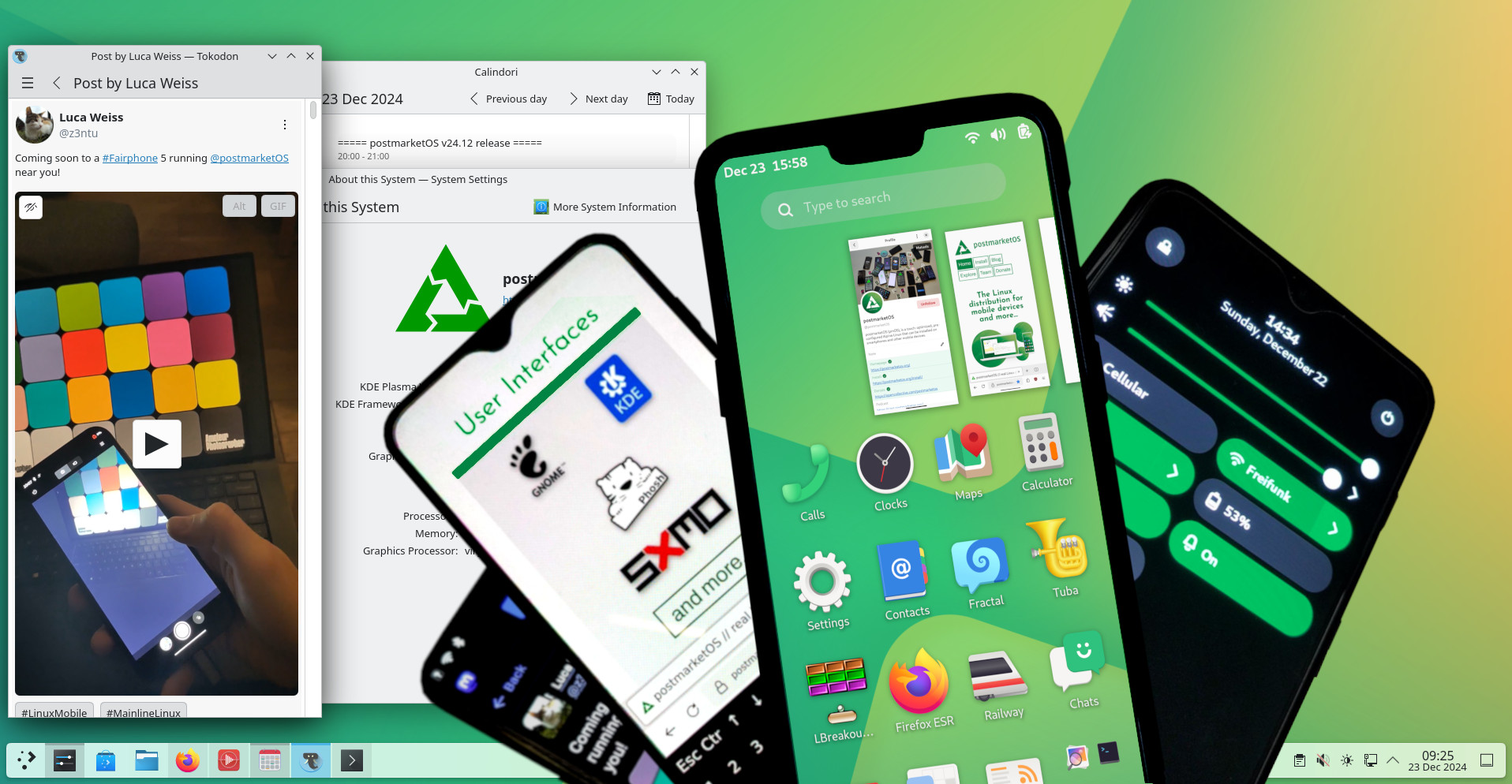 postmarketOS v24.12 with KDE Plasma, Sxmo, Gnome Mobile and Phosh