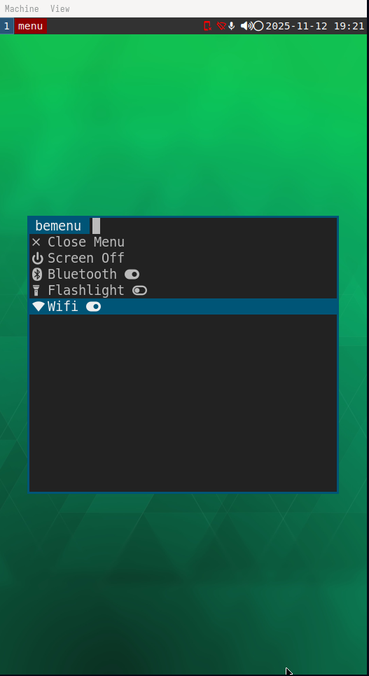 Quick actions menu