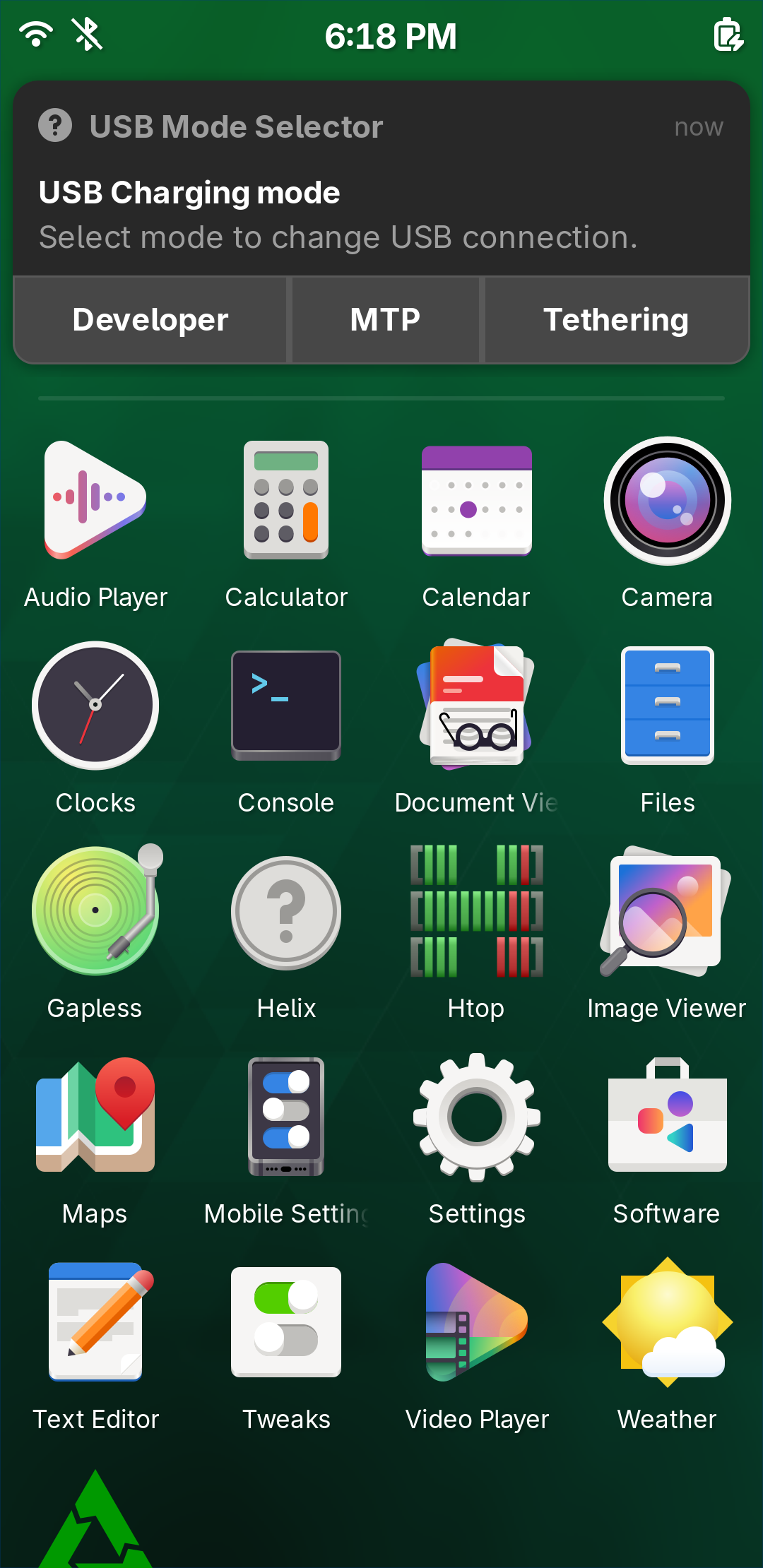 USB mode selection through a notification after inserting the USB cable in your device