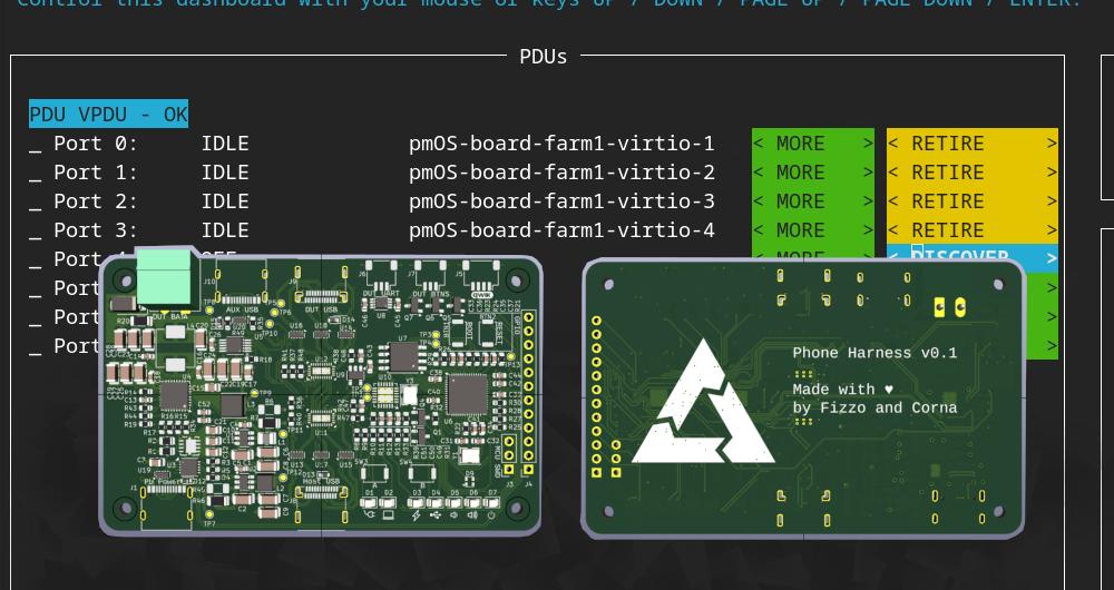 Renderings of the PCB on top of the CI-tron admin interface